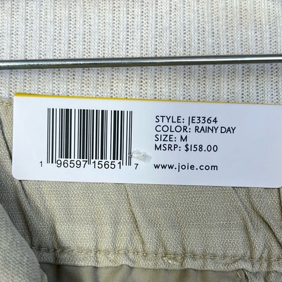 NWT Joie Linen Cotton Blend Pleated High Waist Shorts Size M Beige Pockets Y2K - Picture 13 of 16
